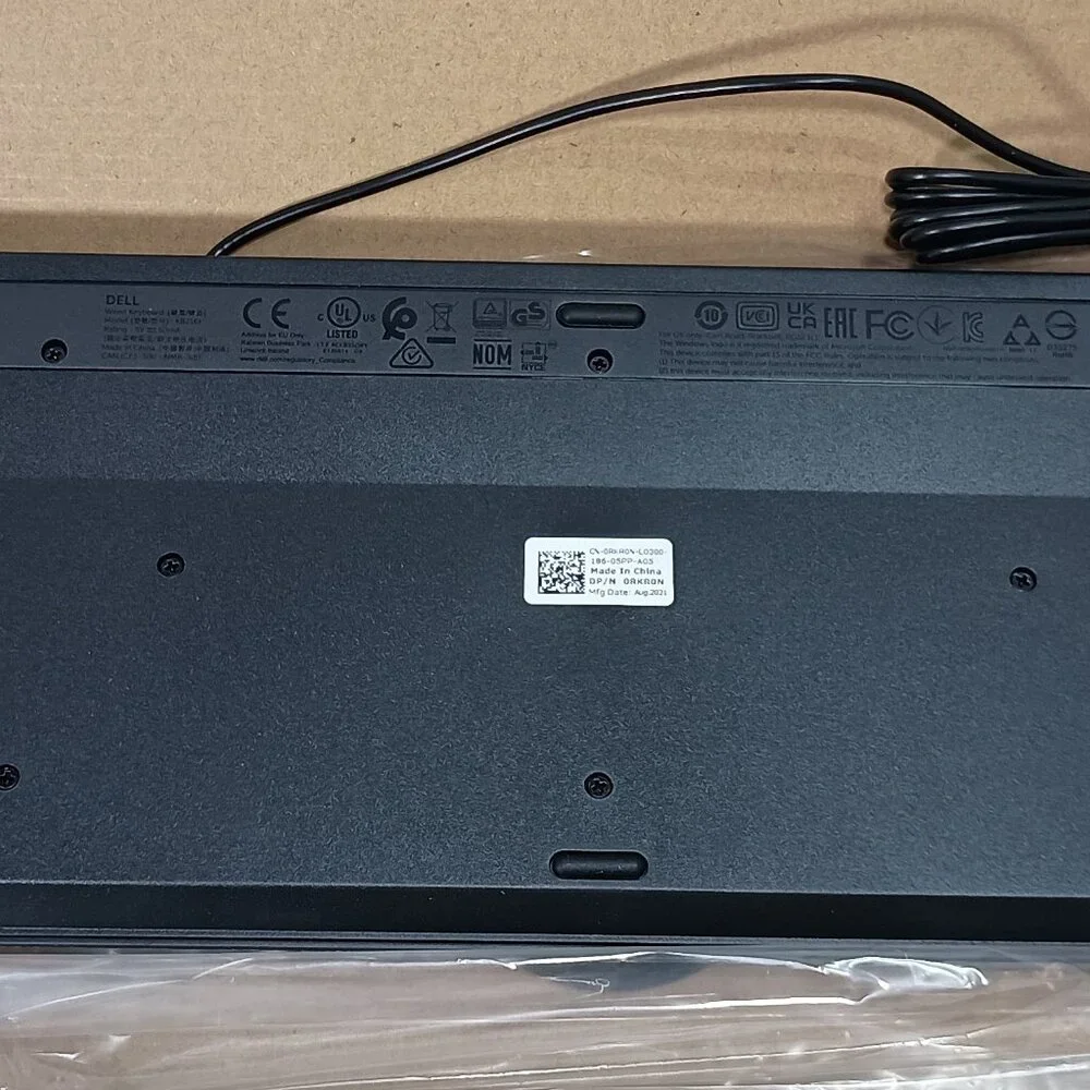 Dell Wired Slim Keyboard KB216-BK-US - Standard Desktop Multimedia USB - Black